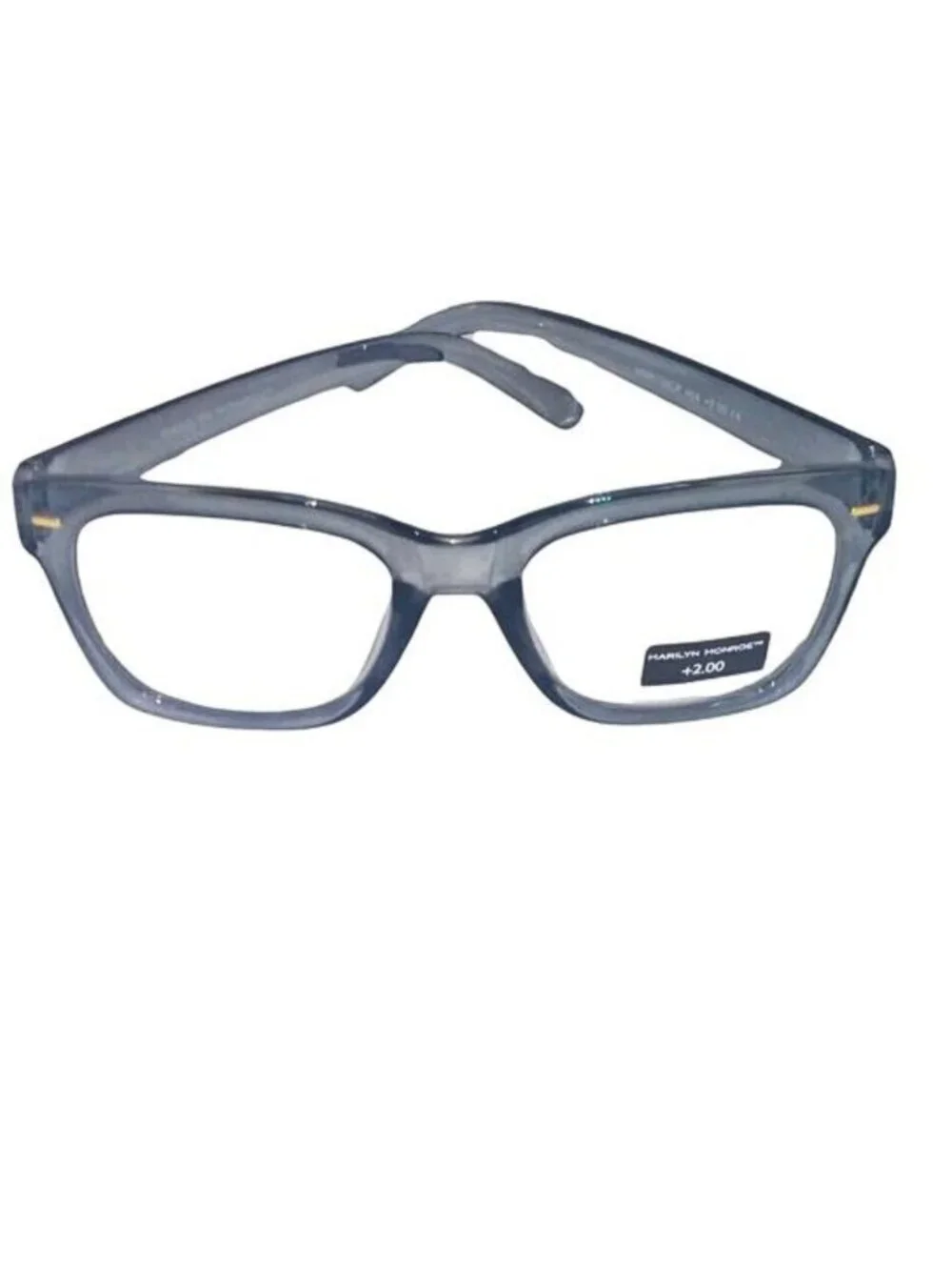 MARILYN MONROE WOMEN'S READING GLASSES +2.00 - SMOKEY GRAY RECTANGLE FRAME